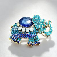 XSB308 - European Colorful elephant Brooch